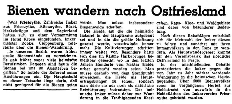 NWZ-22-03-1950_Bienen-wandern-nach-Ostfriesland